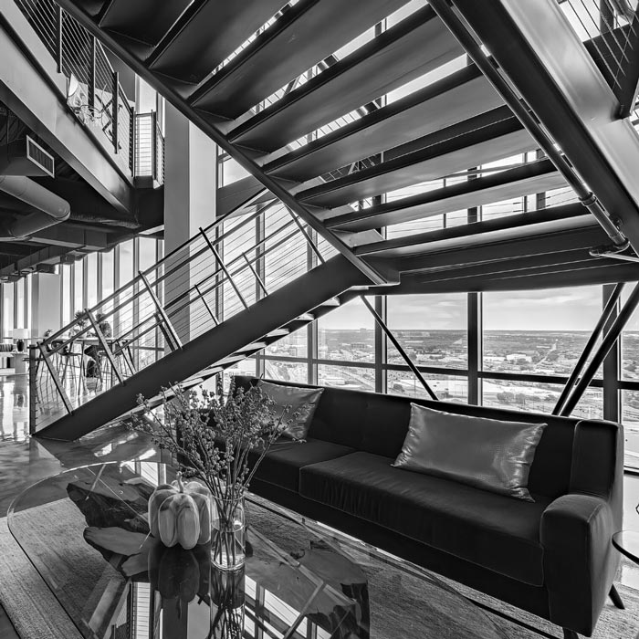 The interior of a coworking location where you can rent event space.